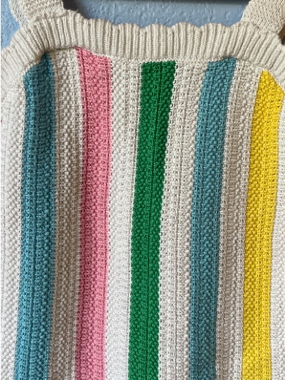 Old Navy Crochet Stripe Tank Top in Cream, Pink, Green, Blue, Yellow